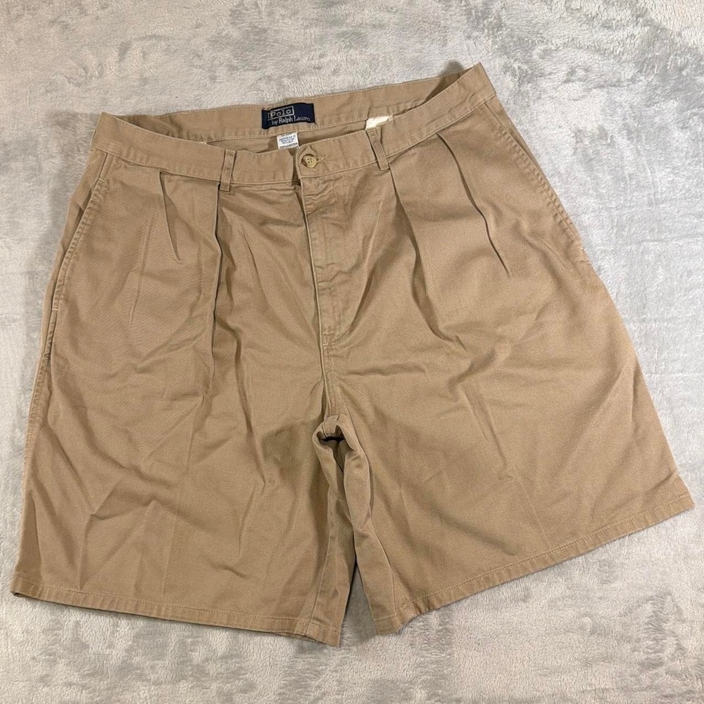 90s Vintage Polo Ralph Lauren Chino Shorts | Khaki | 36